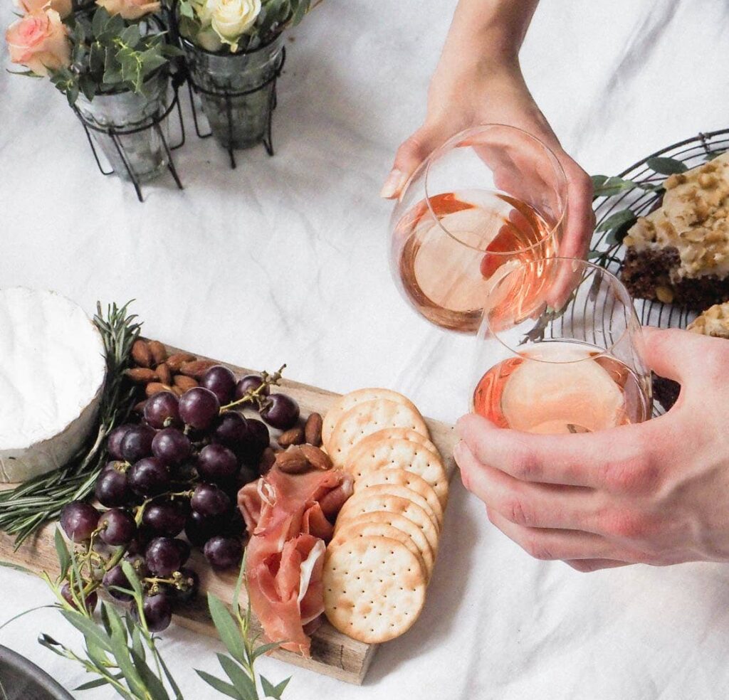 Romantic indoor picnic